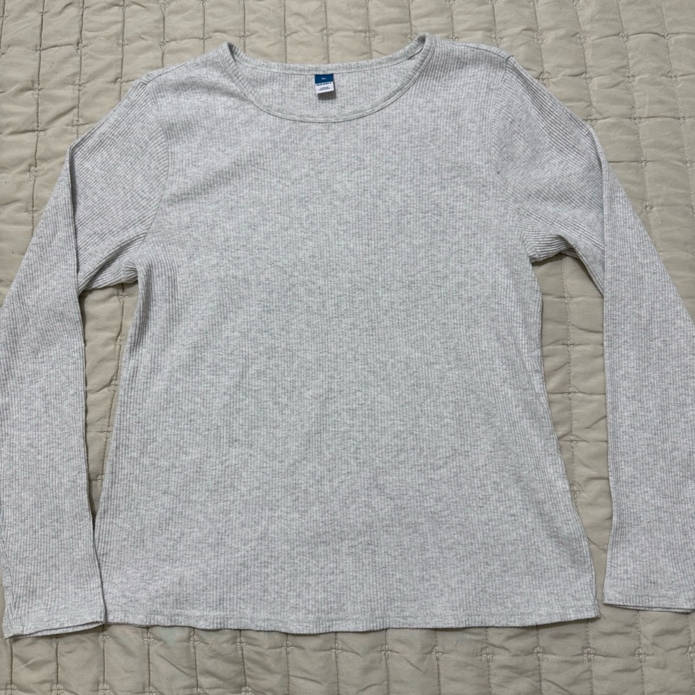 Old Navy Women Gray Long Sleeve Round Neck Cozy Top Size XL Cotton Blend‎ - Picture 9 of 13